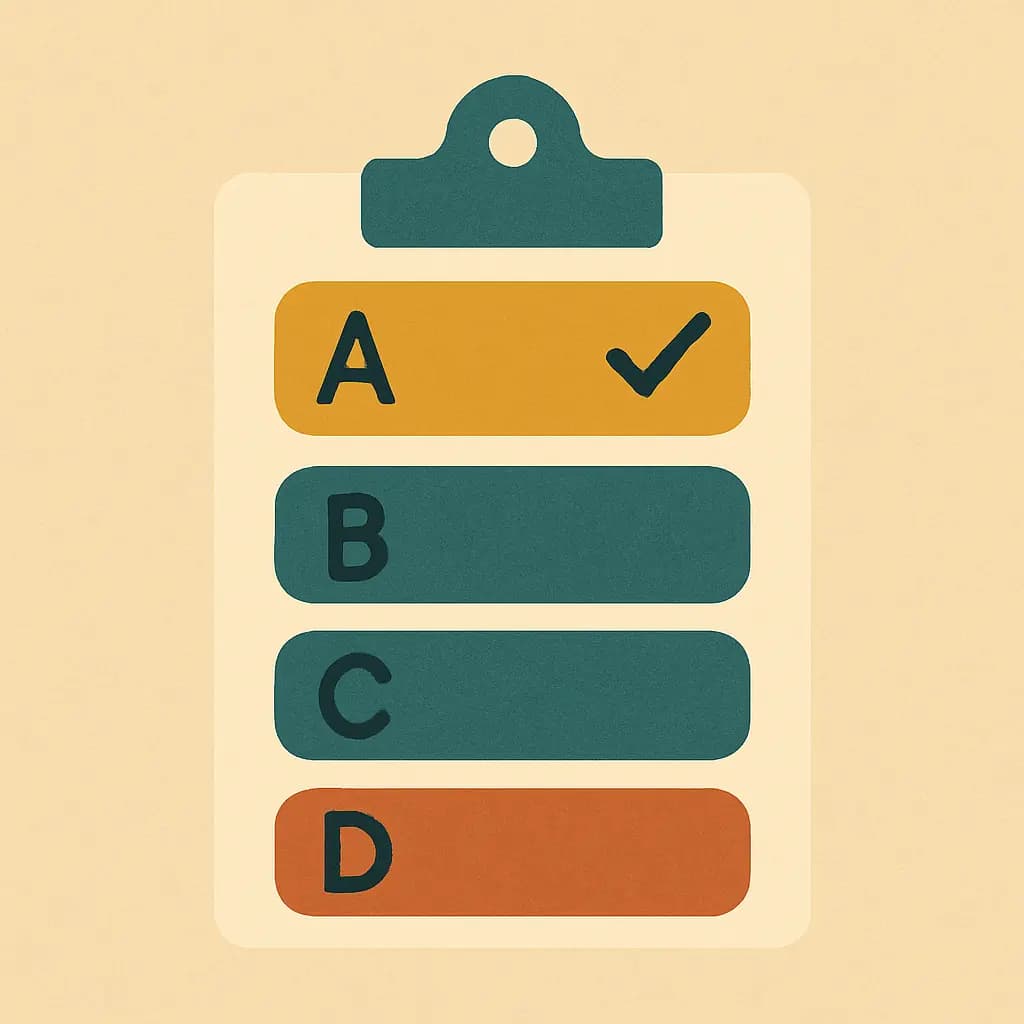 Multiple-choice quiz A–D.